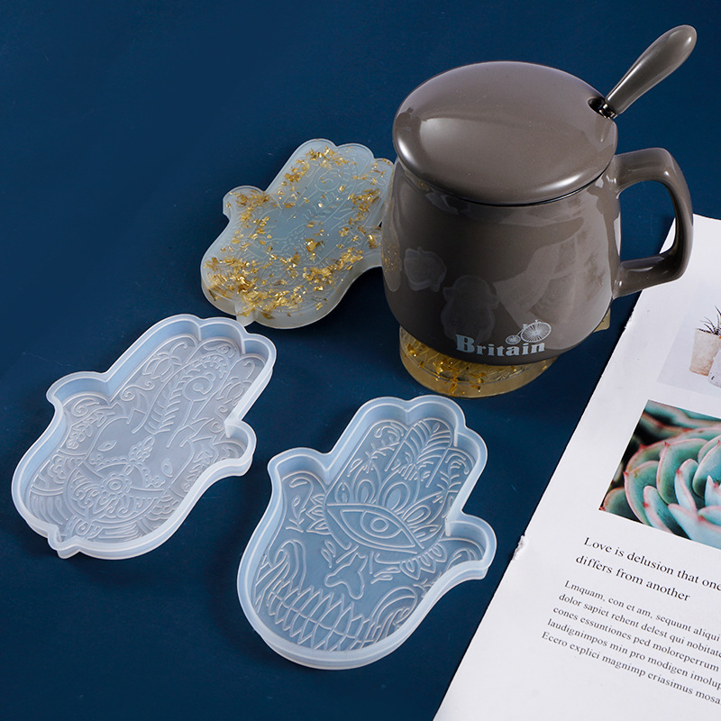 Resin Art Epoxy - 1 Pcs DIY Coaster มือของ Fatima