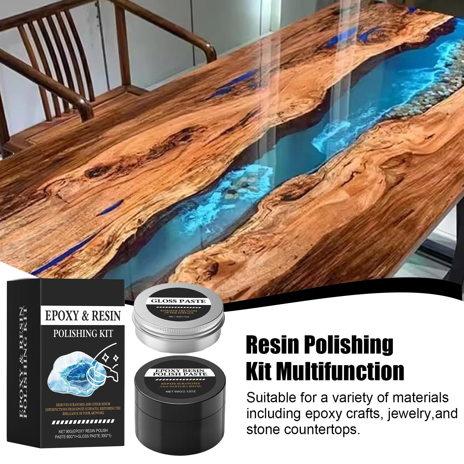 Resin Art Epoxy - ชุดขัดเรซินอีพ็อกซี่ - น้ำยาขัดรอยขีดข่วนเนื้อครีมเพื่อคืนความเงางาม - ขัดง่ายสำหรับงานเรซินอาร์ต ของตกแต่งโต๊ะ