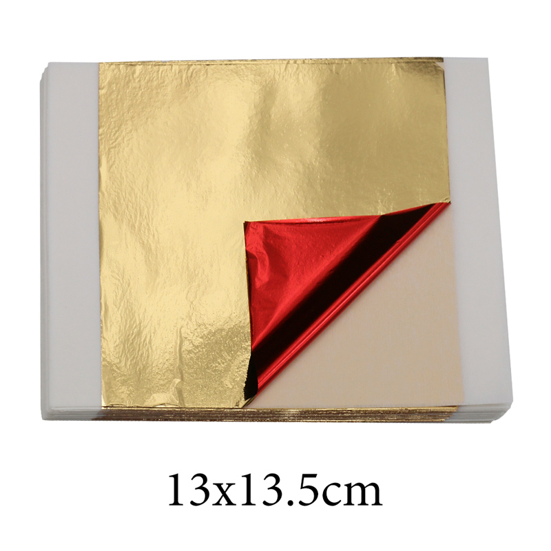 Resin Art For Wedding Gift - กระดาษฟอยล์เลียนแบบทองคำ 100 ชิ้น ขนาด 14 ซม.