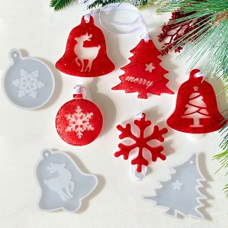 Resin Art Stone - ใหม่ปีเรซินแม่พิมพ์สําหรับ DIY จี้เครื่องประดับขนาดเล็ก Christmas Tree Elk