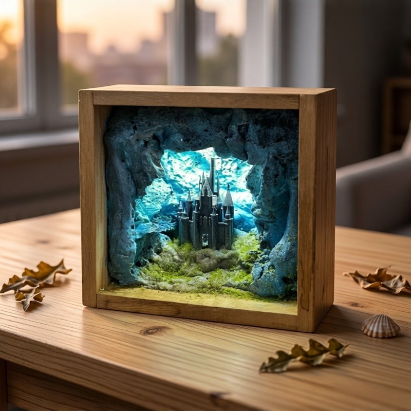 ปราสาทใต้น้ำขนาดเล็กที่สร้างสร - Resin Art Underwater บทวิจารณ์และราคา