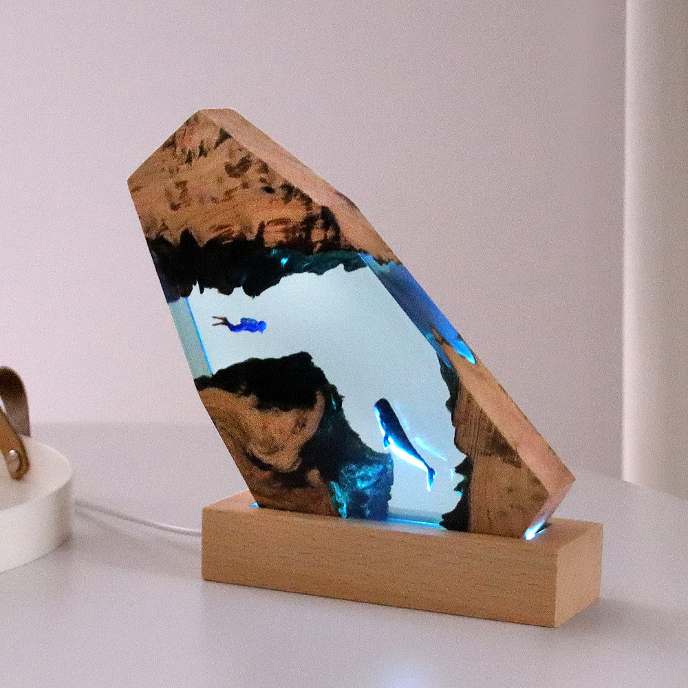 ของตกแต่งบ้านรูปนักดำน้ำในถ้ำใ - Resin Art Underwater บทวิจารณ์และราคา