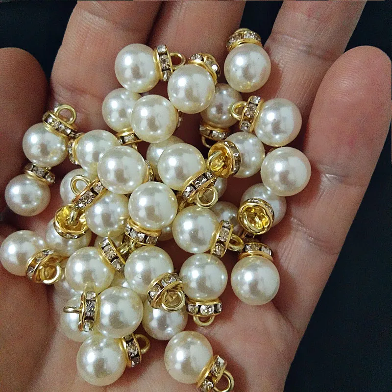 30 ชิ้นรอบเพิร์ลเพชรจี้ทองเงิน - Resin Art For Wedding Gift บทวิจารณ์และราคา