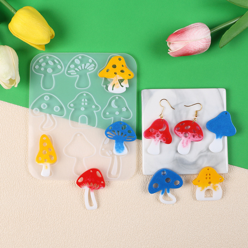 หลายสไตล์เห็ดต่างหูจี้ Perfora - Resin Art Epoxy บทวิจารณ์และราคา
