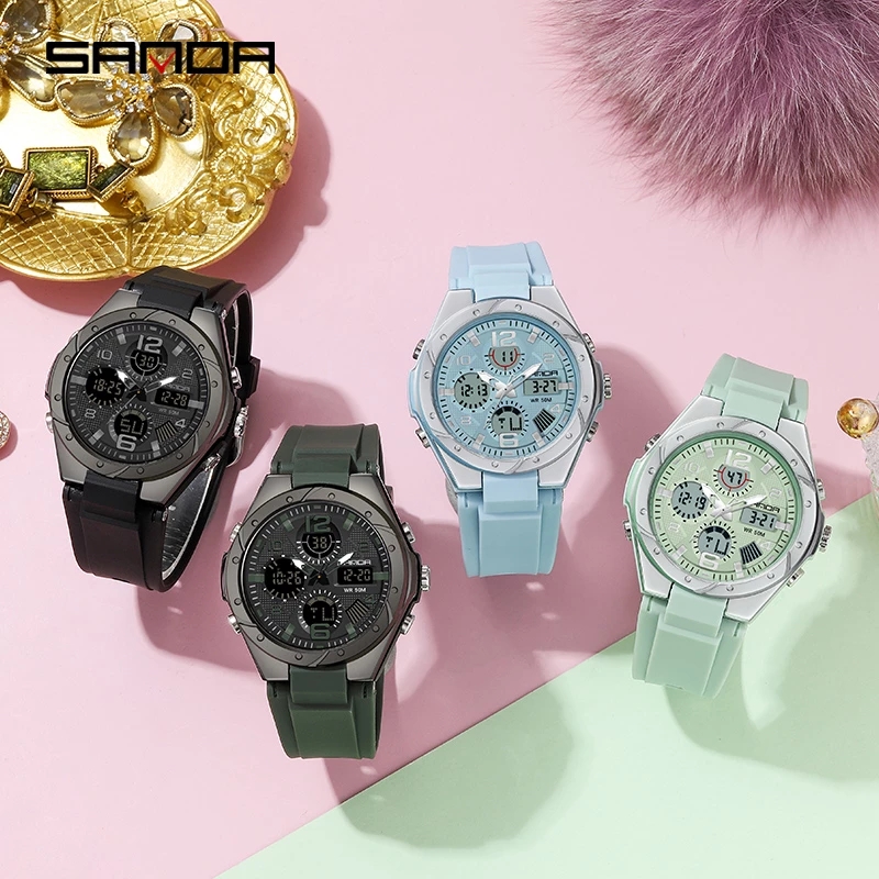 นาฬิกาข้อมือ SANDA สีชมพูสำหรั - Resin Art Underwater บทวิจารณ์และราคา