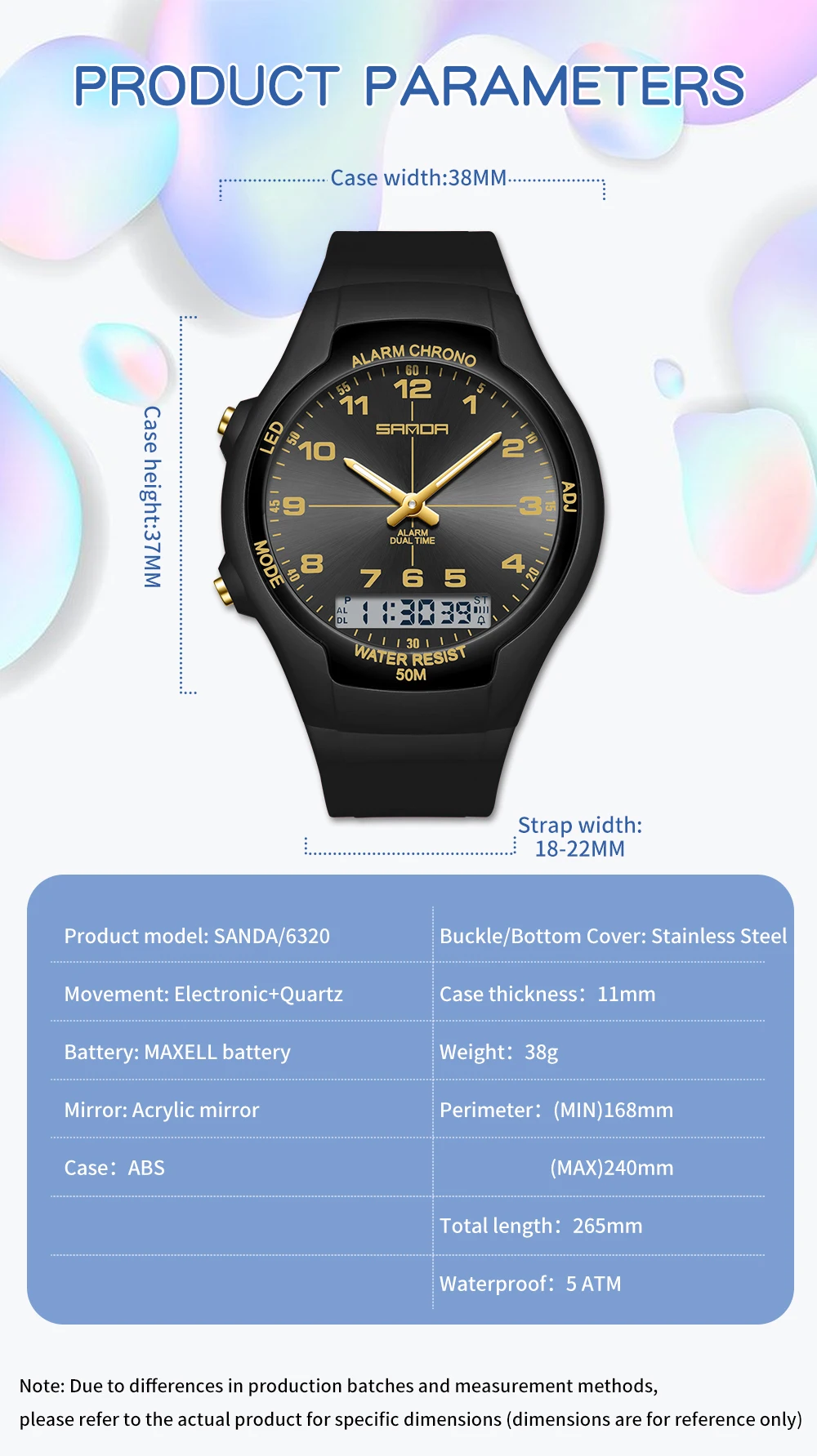 SANDA 6320 นาฬิกากันน้ำสำหรับผ - Resin Art Underwater บทวิจารณ์และราคา