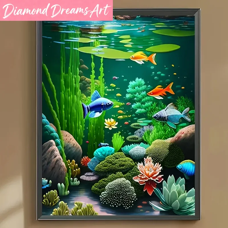 ภาพวาดเพชรไร้กรอบ ศิลปะเพชร ภา - Resin Art Underwater บทวิจารณ์และราคา